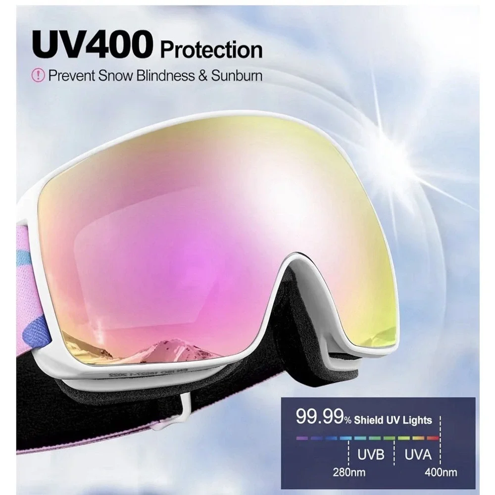 Odoland Kids Evo Pink Snowboard/ski Goggles‎ Age 8-16 Open Box